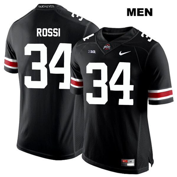 Ohio State Buckeyes Men's Mitch Rossi #34 White Number Black Authentic Nike College NCAA Stitched Football Jersey HE19G74RQ